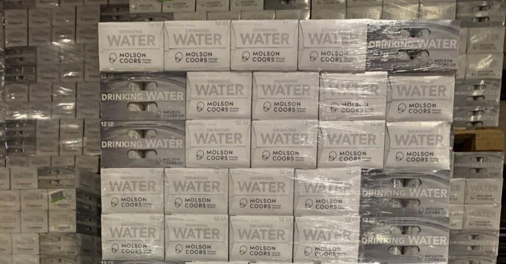 Molson Coors water can packages