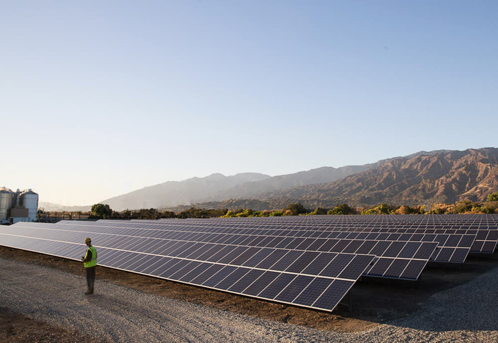 Solar Panels surrounded by mountains