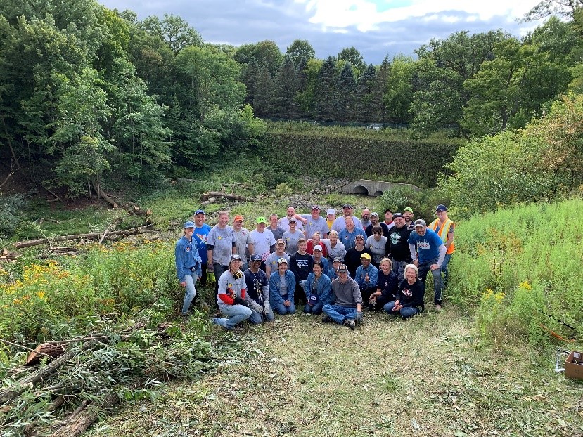 Employee group in nature